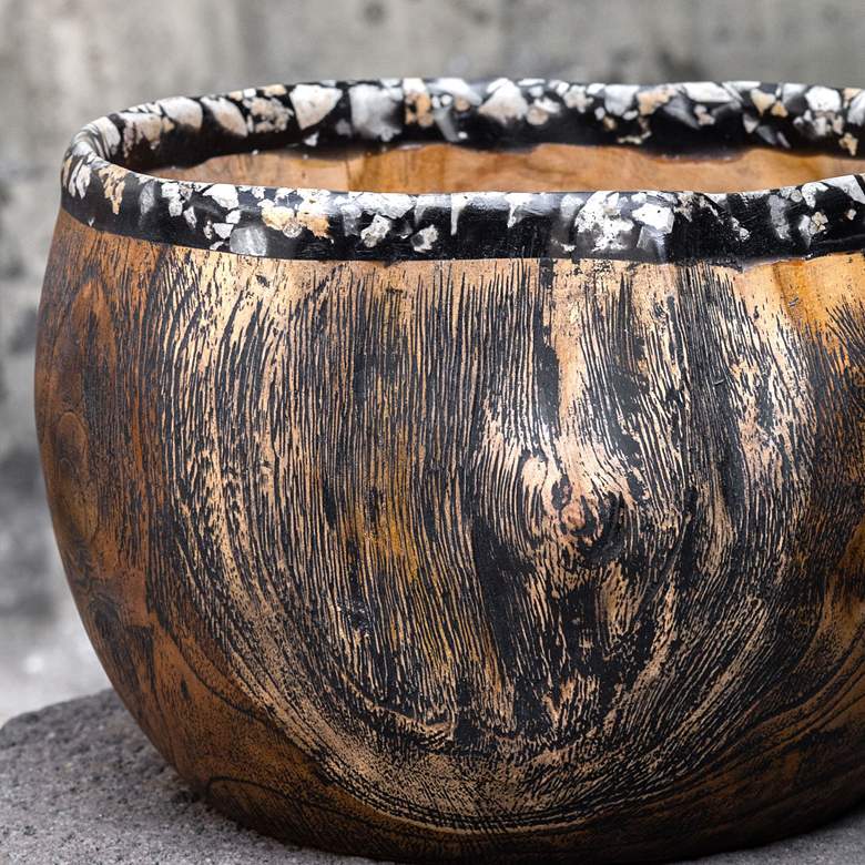 Image 6 Chikasha 10 1/4" Wide Natural Teak Wood Decorative Bowl more views