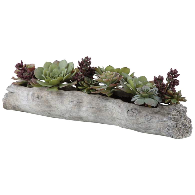 Charita Green Succulent 29 1/2&quot; Wide Faux Plant in Container more views