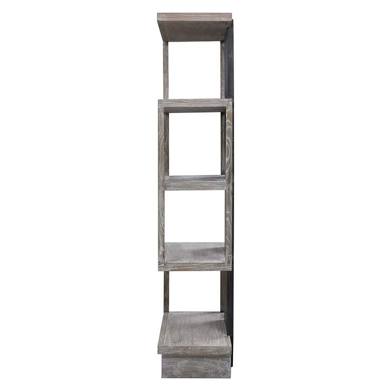 Uttermost Nicasia 36&quot; Wide Light Gray and Black 4-Shelf Etagere more views