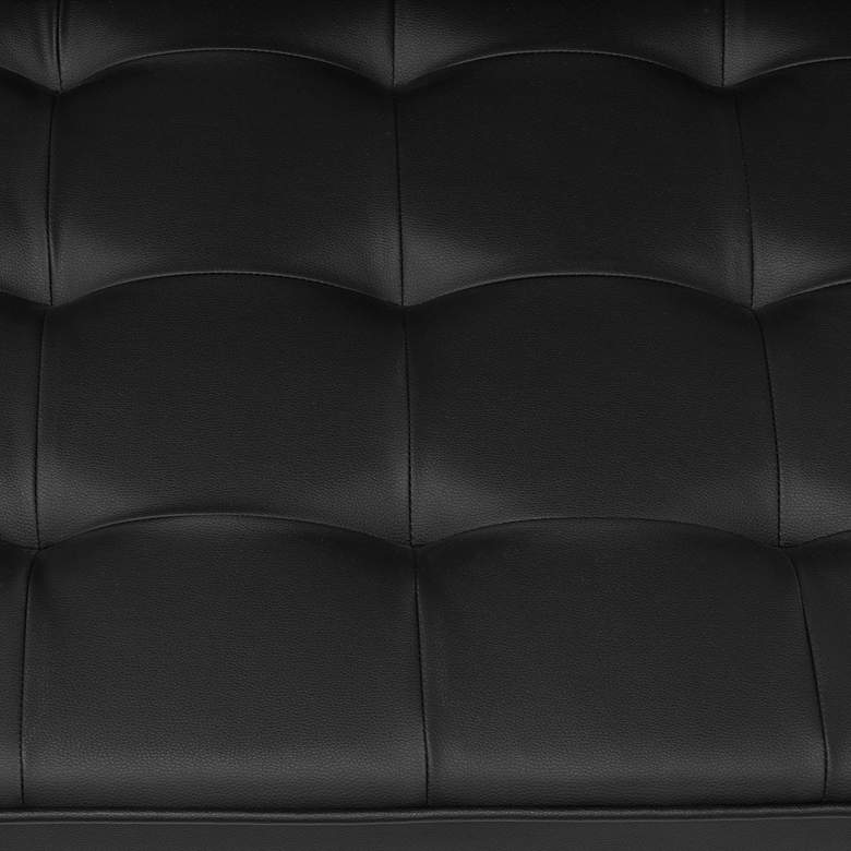 Image 2 Ashlar Black Leather and Bronze Steel Tufted Accent Chair more views