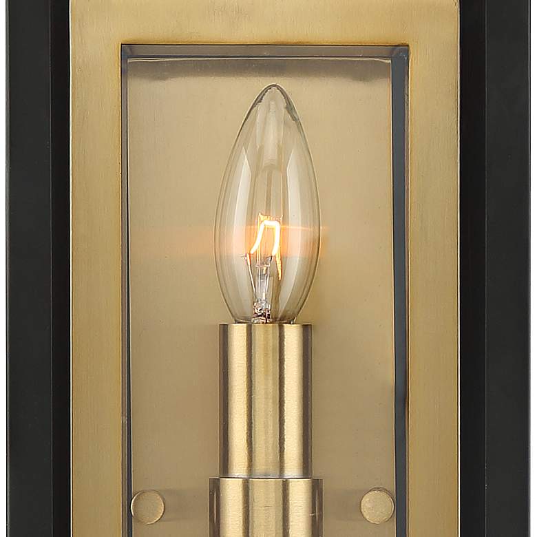 Possini Euro Kie 14&quot; High Black and Brass Outdoor Wall Light more views