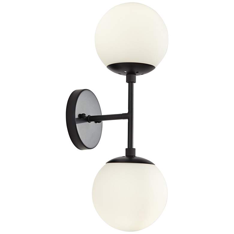 Oso 17 3/4&quot; High Opal Glass Black Wall Sconce more views
