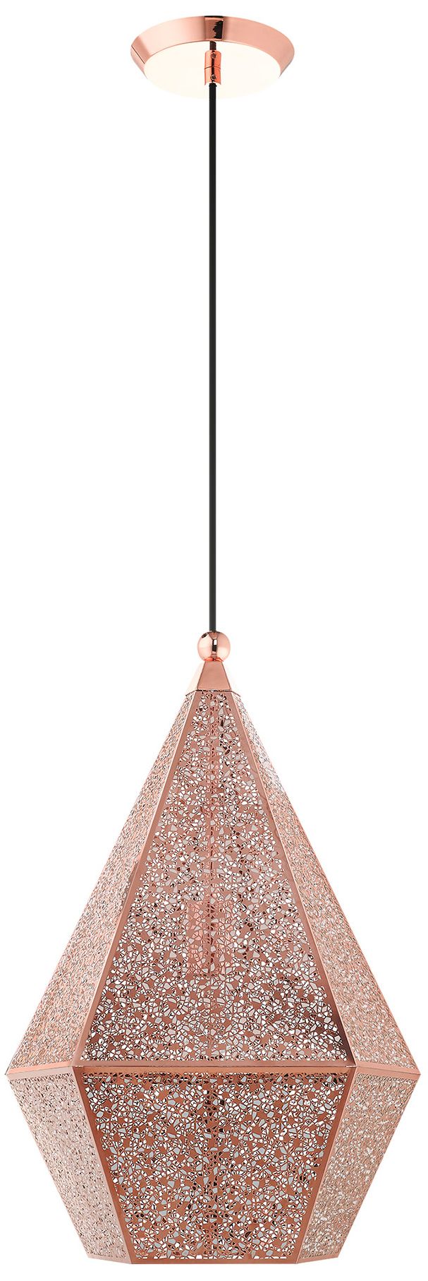 Aberdeen 14 1/2" Wide Rose Gold DiamondShaped Pendant Light 84P99