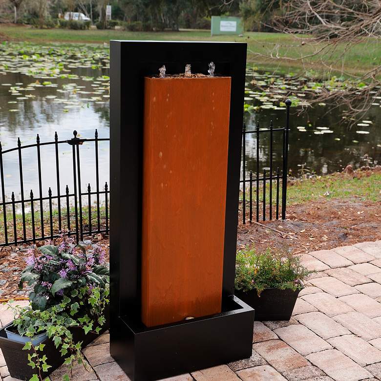 Image 4 Andora 47 1/4" High Rust and Black LED Waterfall Fountain more views