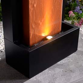 Andora 47 1/4&quot; High Rust and Black LED Waterfall Fountain more views