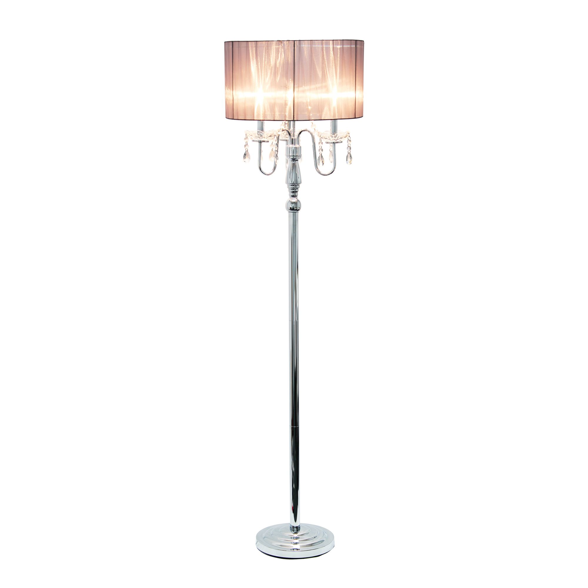 Elegant Designs Chrome and Gray Floor Lamp 85K75 Lamps Plus