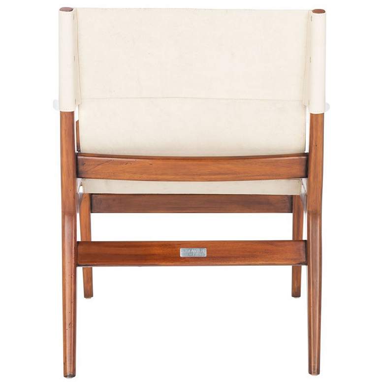Image 3 Culkin White and Brown Leather Sling Chair more views