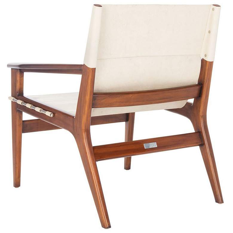 Image 4 Culkin White and Brown Leather Sling Chair more views