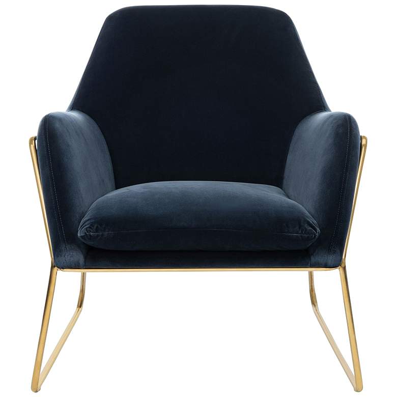 Image 5 Misty Metal Frame Navy and Gold Accent Chair more views