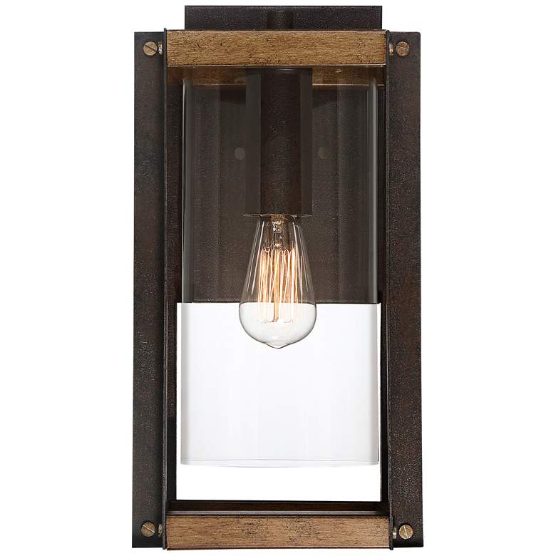 Marion Square 16 1/2&quot;H Black and Walnut Outdoor Wall Light more views