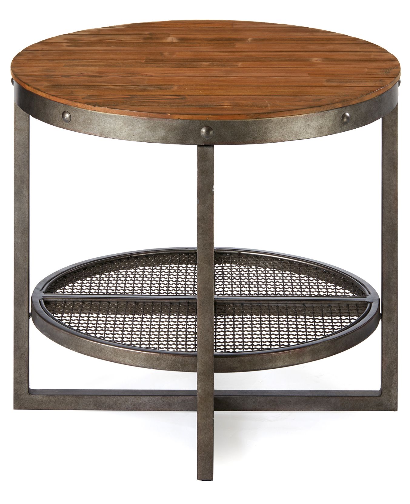 Sheridan 24" Wide Chestnut and Pewter 1-Shelf Oval End ...