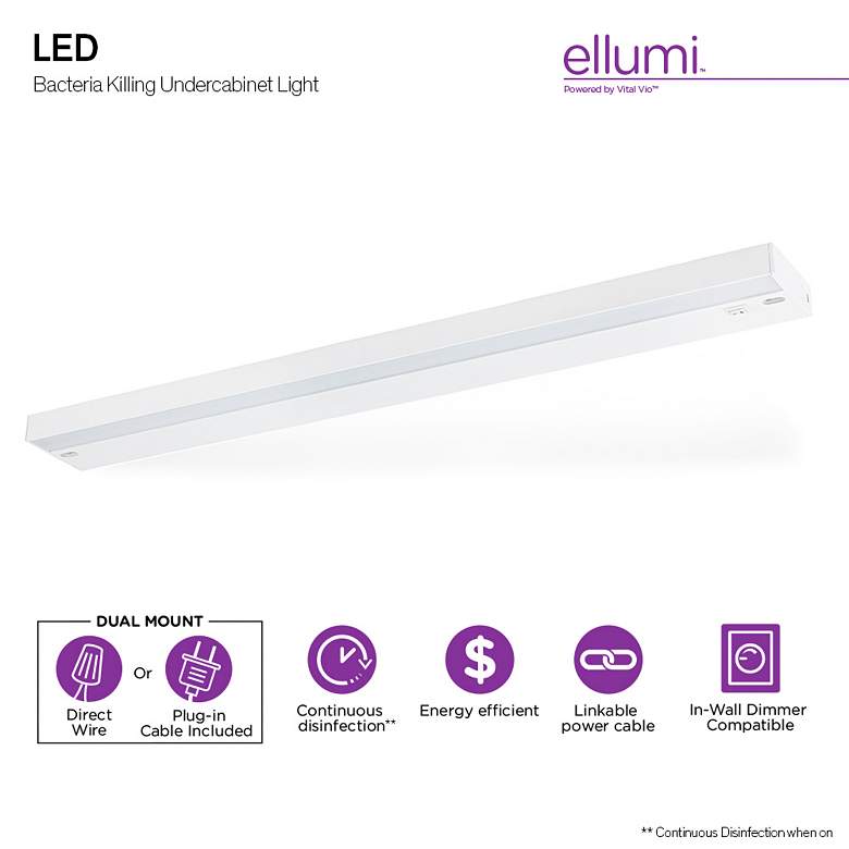 Image 5 Ellumi 9" Wide White Antibacterial LED Under Cabinet Light more views