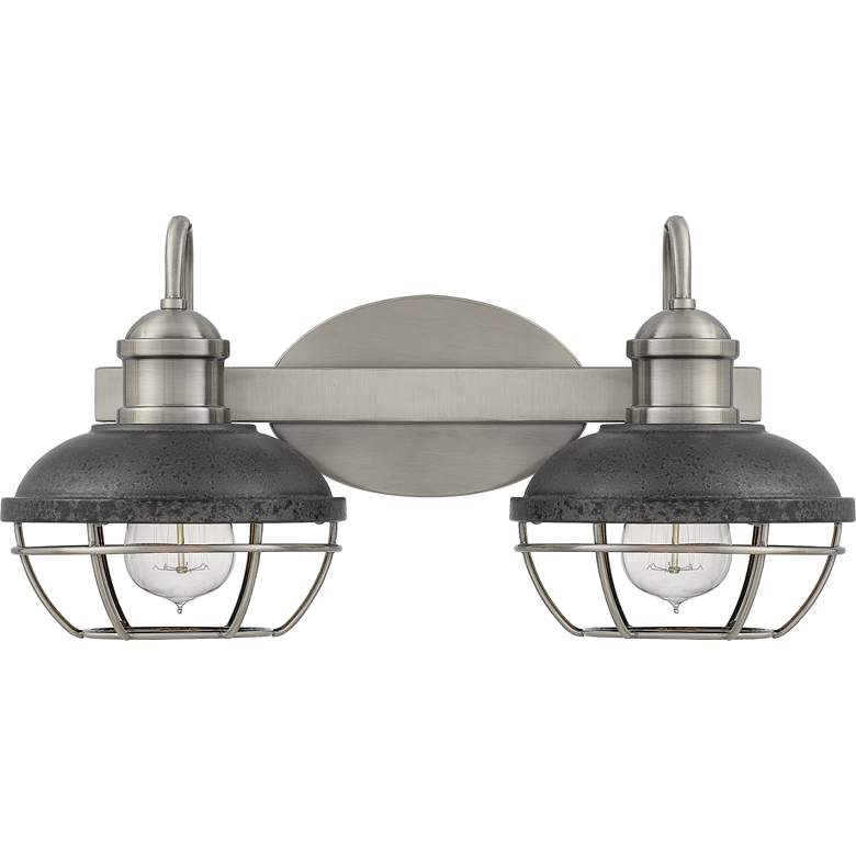 Sandpiper 8 3/4&quot; High Nickel and Iron 2-Light Wall Sconce more views