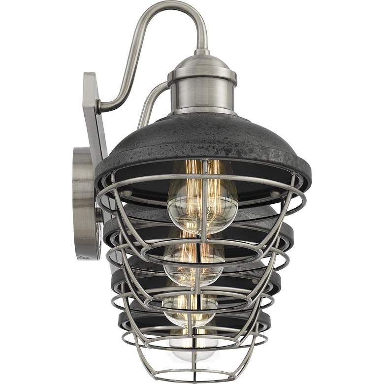 Sandpiper 34&quot;W Polished Nickel and Iron 4-Light Bath Light more views