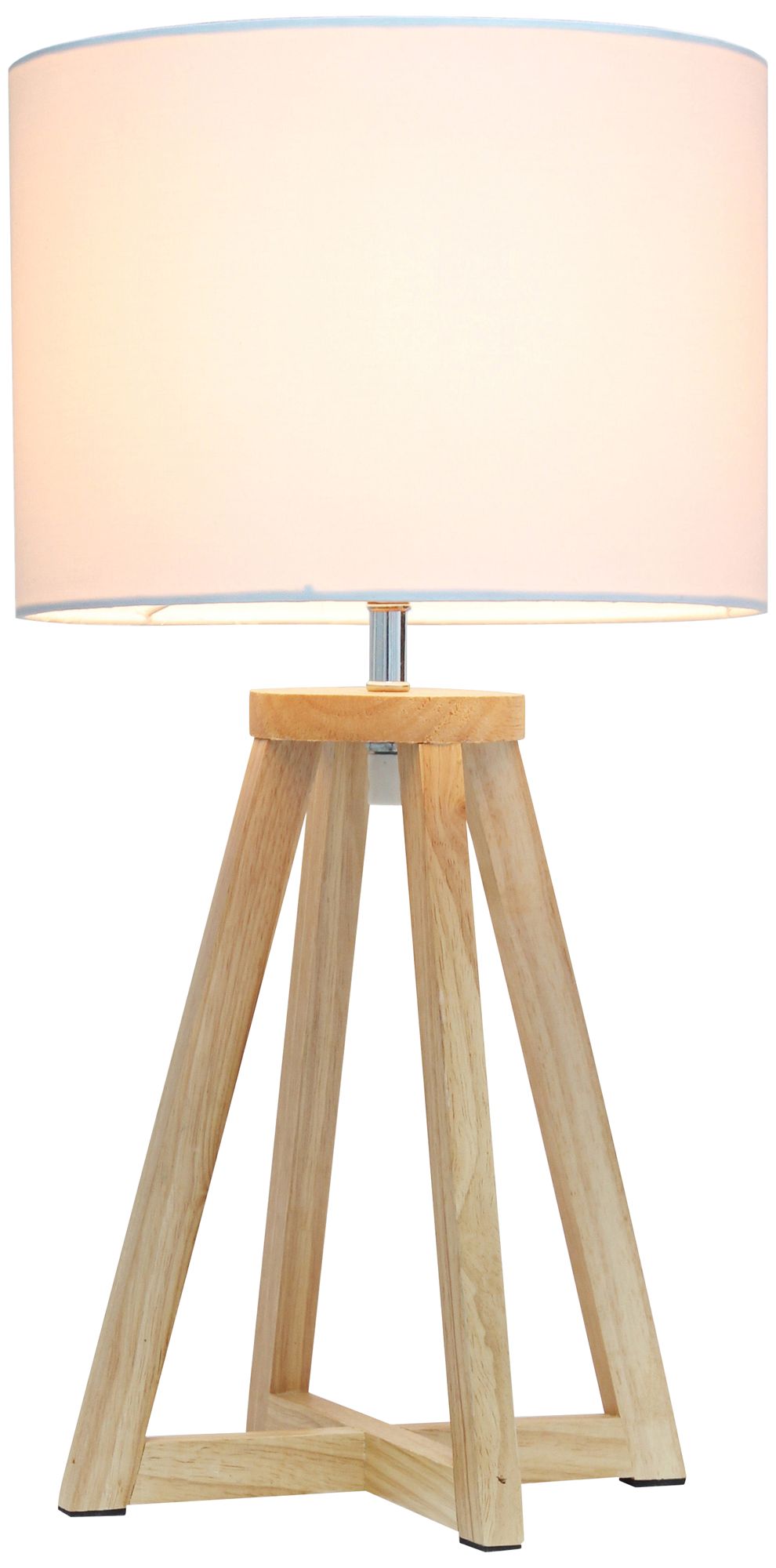 Simple Designs 19 1/4" High Natural Wood White Accent Table Lamp