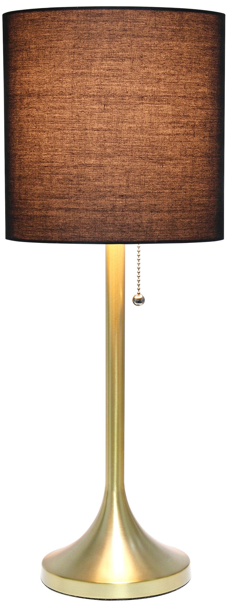 Simple Designs Gold Metal Accent Table Lamp with Black Shade 85W71