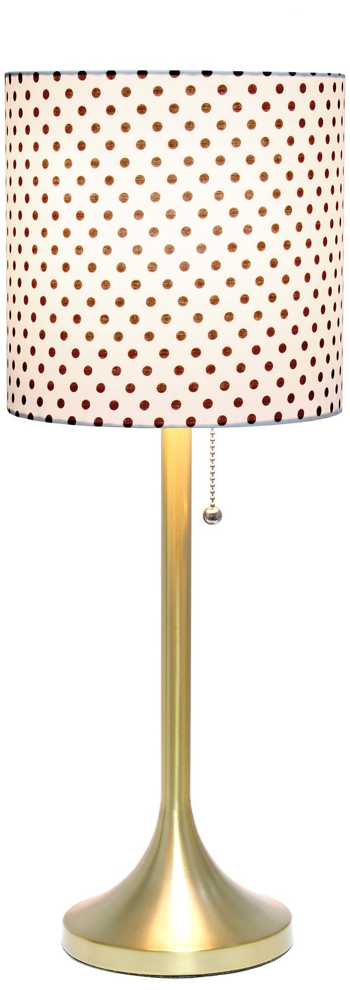 Simple Designs Gold Accent Table Lamp with Polka Dots Shade 85W72