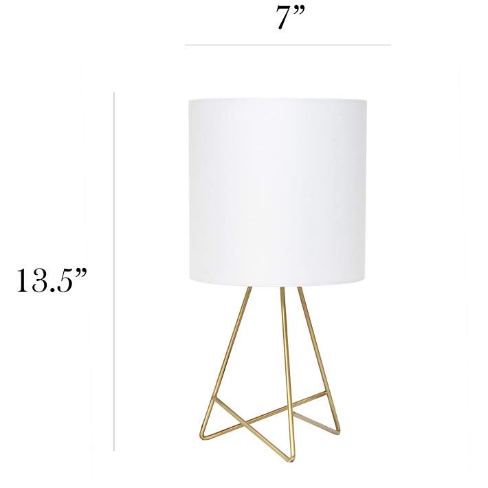 Simple Designs 13 1 2 High Gold Metal, Uplight Accent Gold Metal Table Lamp