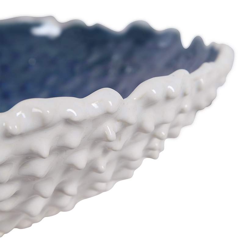 Uttermost Ciji White and Blue Modern Ceramic Decorative Bowl more views