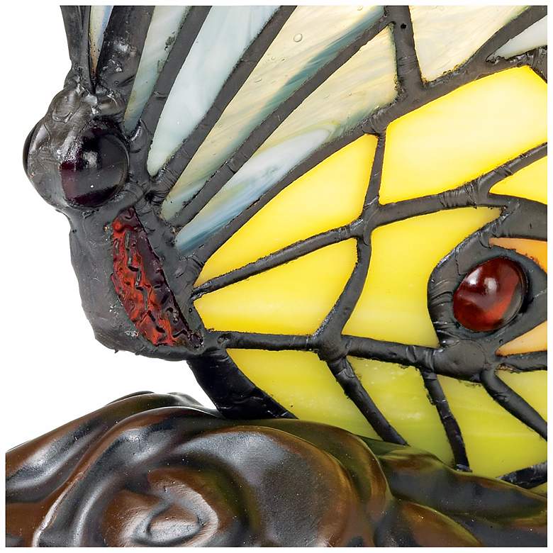 Butterfly in Flight 7 1/2&quot; High Tiffany-Style Accent Lamp more views