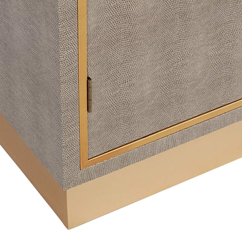 Image 5 Sands Point 35 1/2" Wide Gray Shagreen 2-Door Accent Cabinet more views
