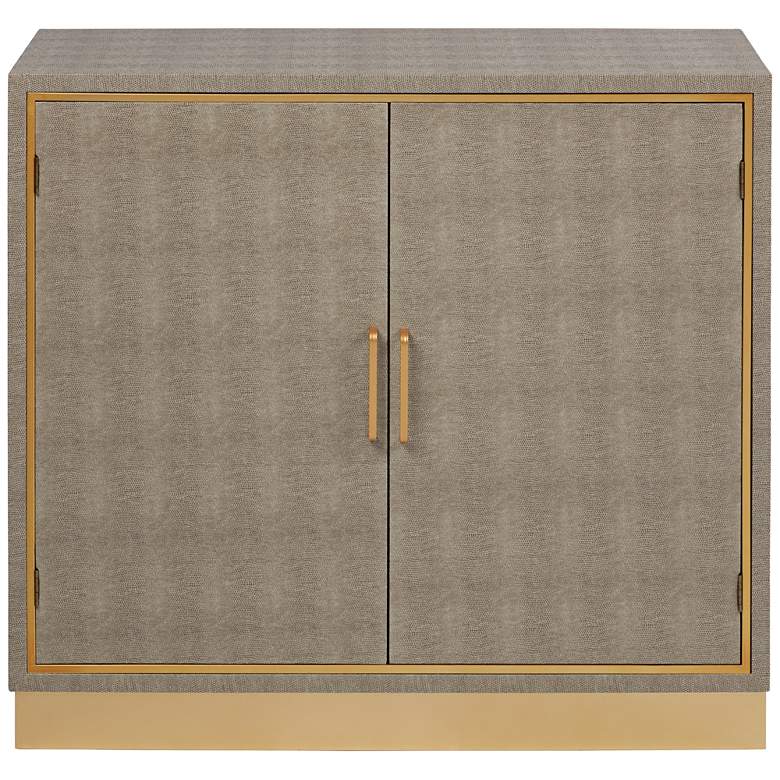 Image 6 Sands Point 35 1/2" Wide Gray Shagreen 2-Door Accent Cabinet more views