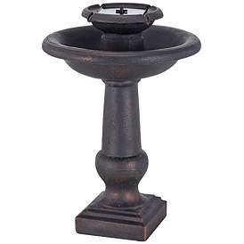 Chatsworth 29 3/4&quot;H Bronze 2-Tier Solar-On-Demand Fountain more views