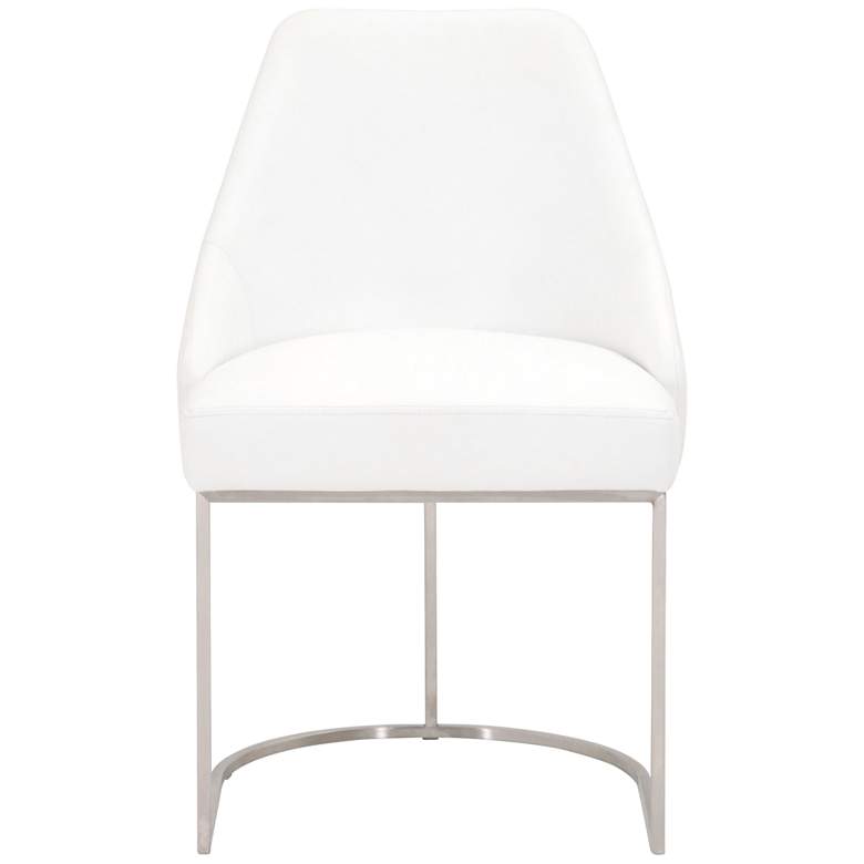 Parissa Pure White and Brushed Steel Dining Chairs Set of 2 more views