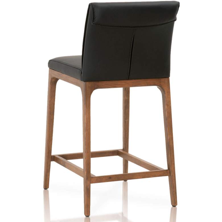 Alex 26&quot; Sable Leather and Walnut Counter Stool more views