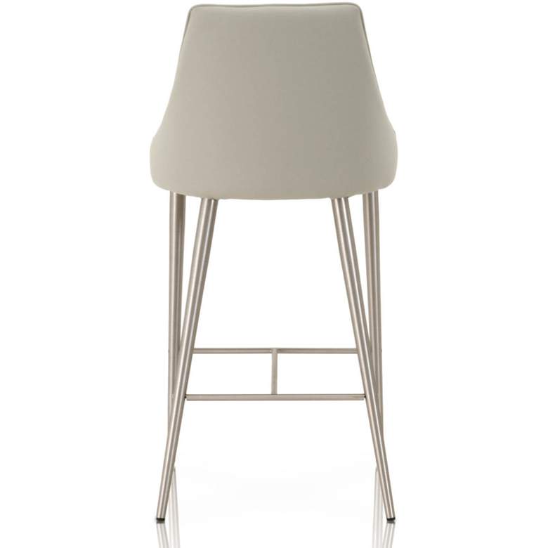 Ivy 30&quot; Light Gray Leather and Stainless Steel Bar Stool more views