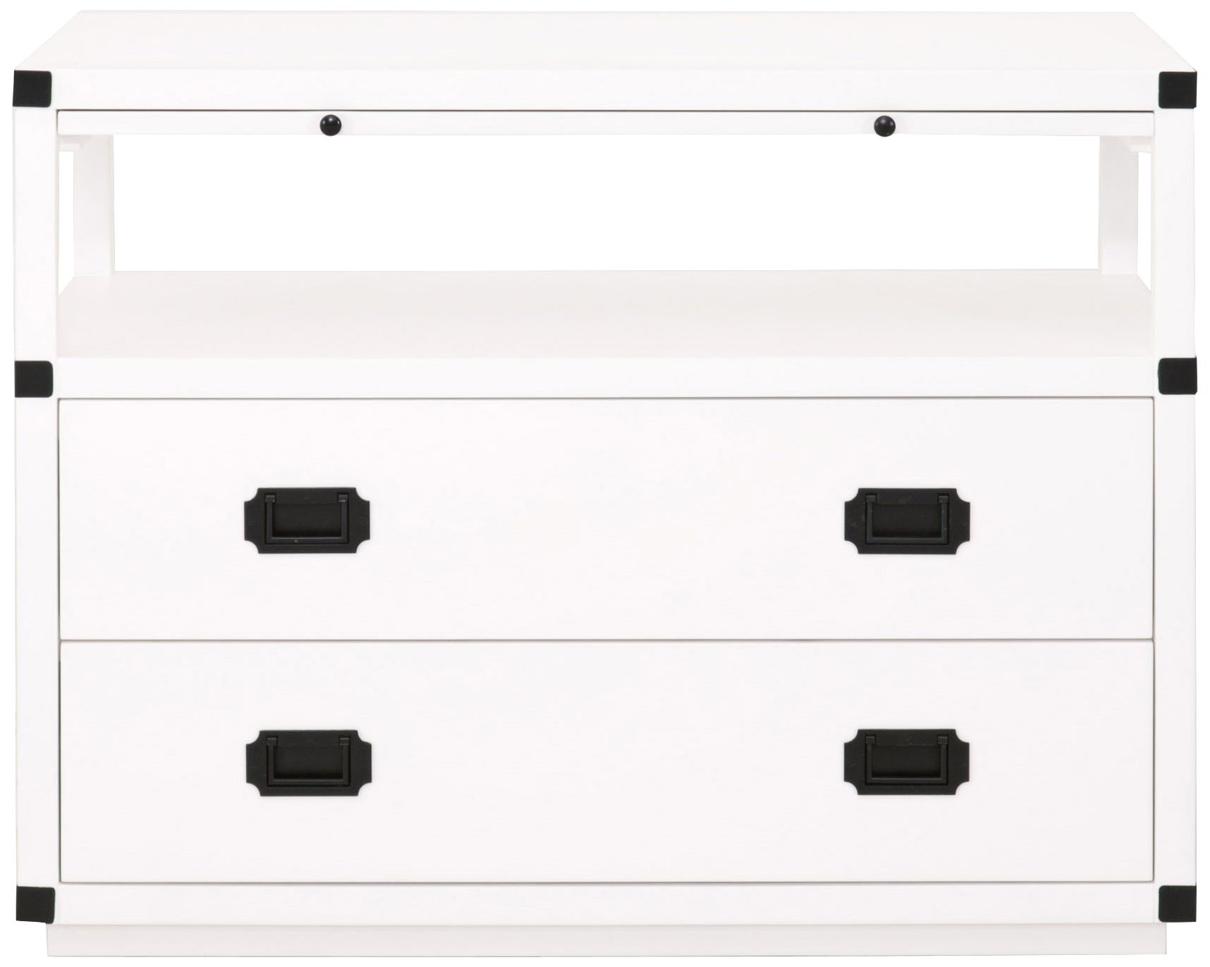 Bradley 35 Wide White And Black 2 Drawer Nightstand 86h95 Lamps Plus