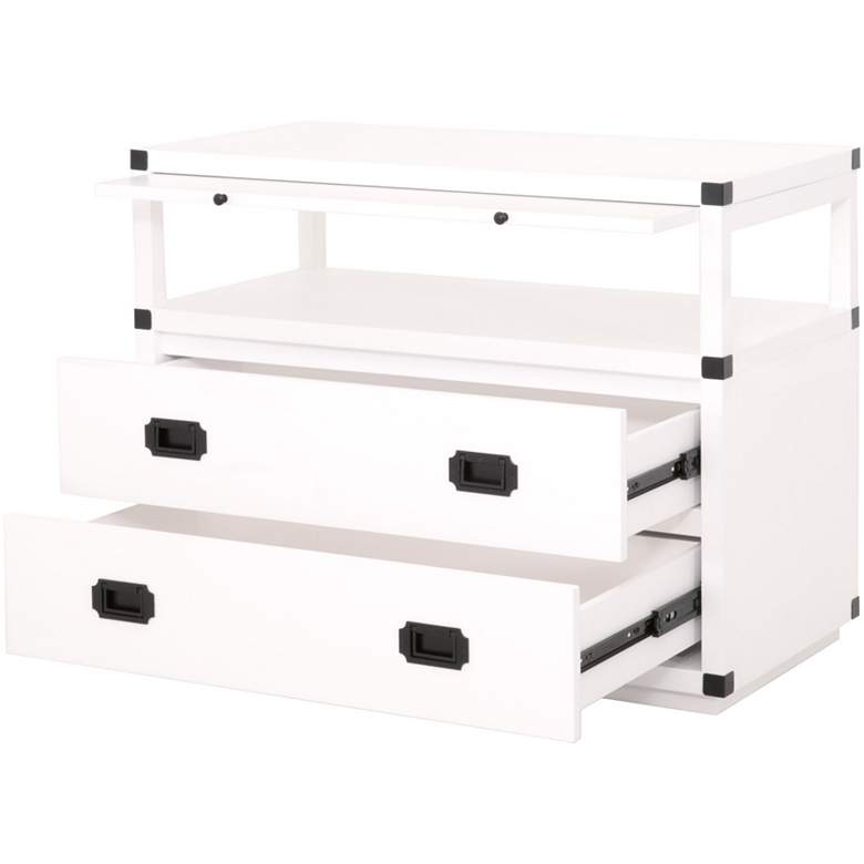 Bradley 35&quot; Wide White and Black 2-Drawer Nightstand more views