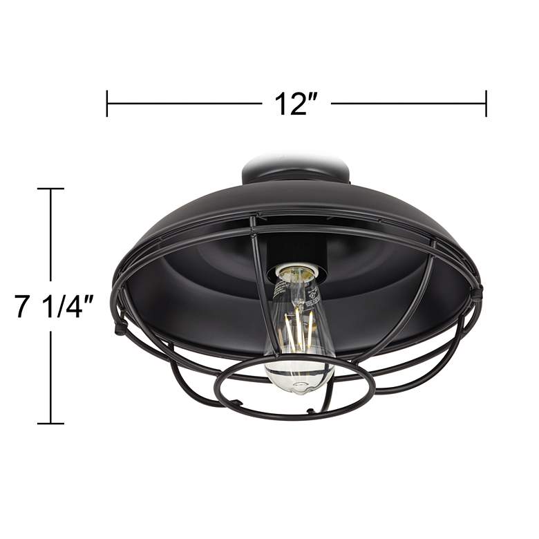 Image 2 Franklin Park Matte Black Damp Rated LED Ceiling Fan Light Kit more views