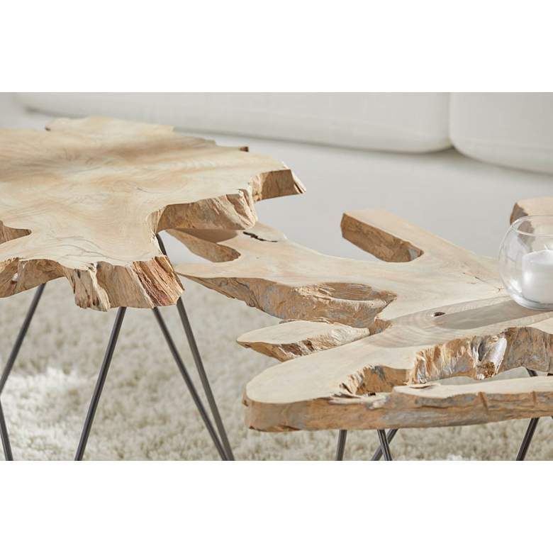 Image 7 Drift 39"W Gray Wood Outdoor Nesting Coffee Tables Set of 2 more views