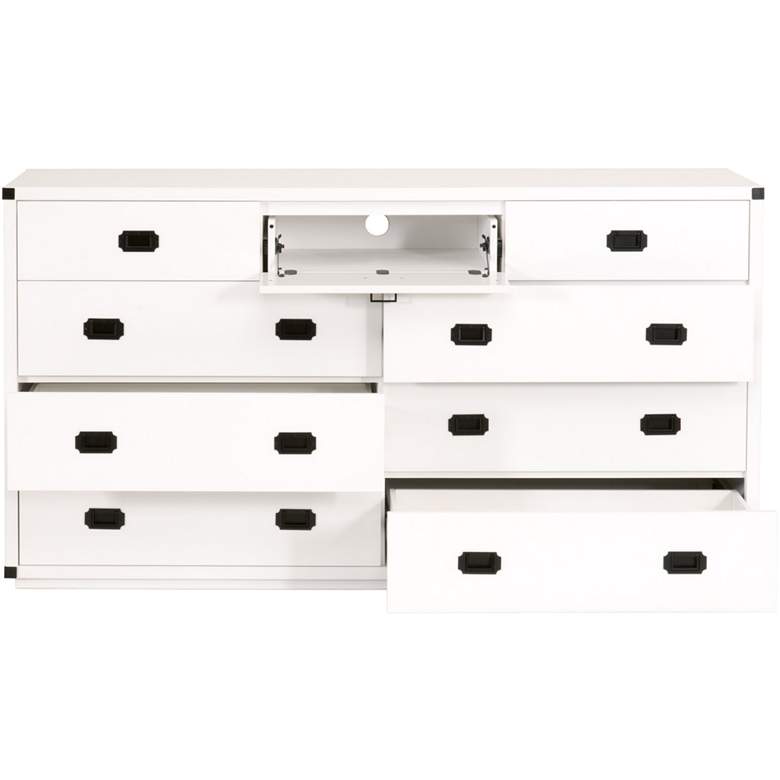 Bradley 70&quot; Wide White and Black Wood 9-Drawer Media Dresser more views