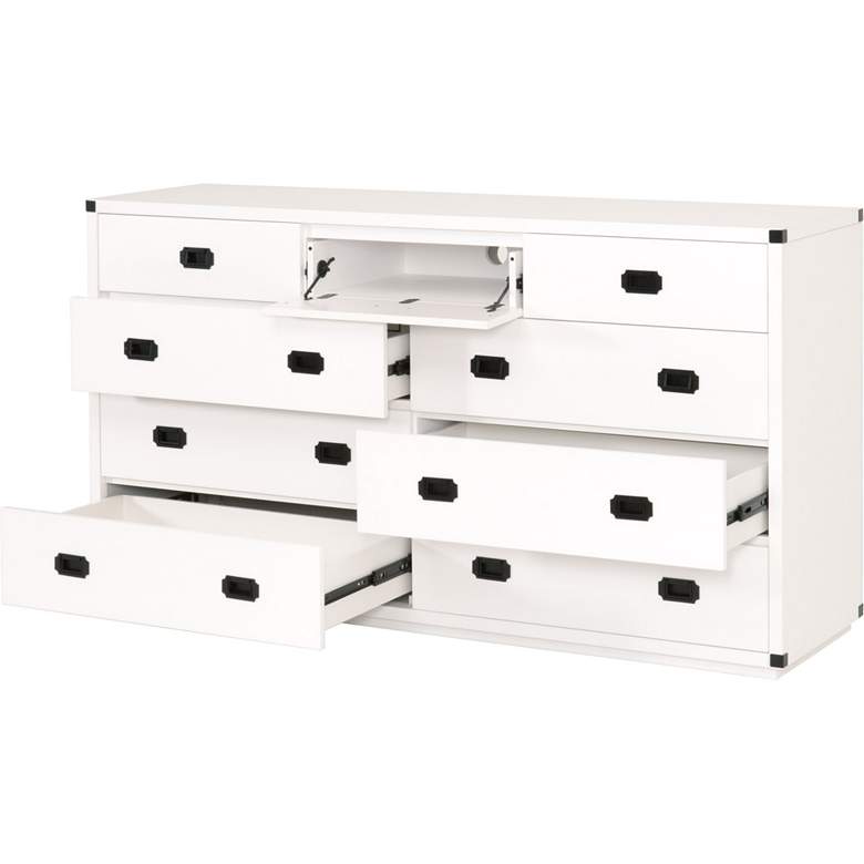Bradley 70&quot; Wide White and Black Wood 9-Drawer Media Dresser more views