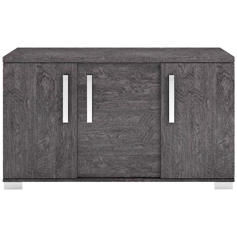 Noble 59&quot; Wide High Gloss Gray Sliding Door Sideboard more views