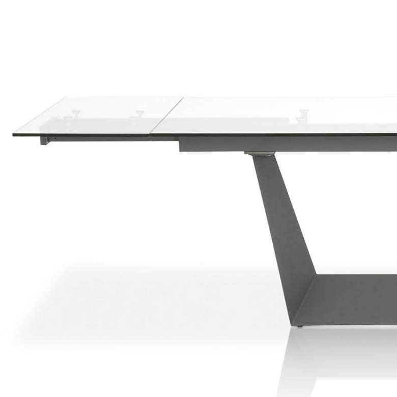 Image 3 Victory 106 1/2"W Matte Dark Gray Extendable Dining Table  more views