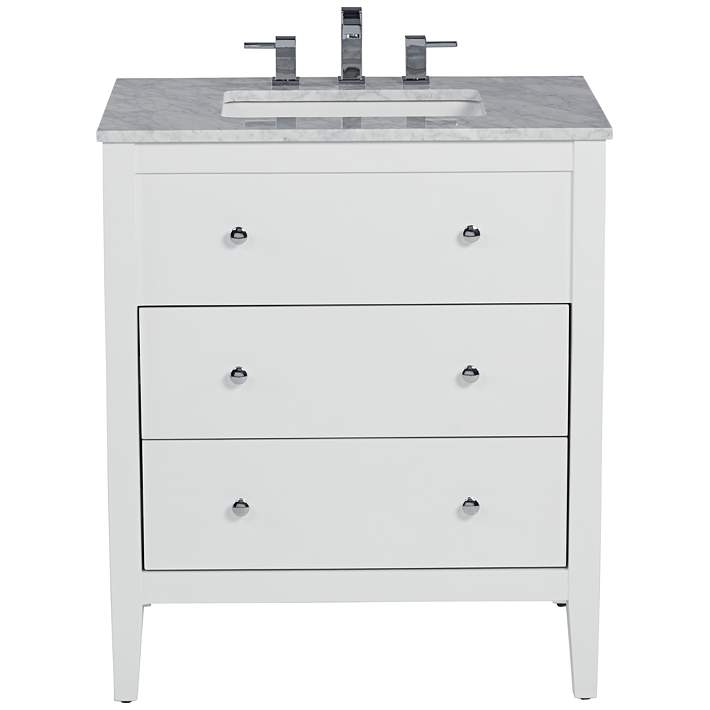 Conna 30 Wide 2 Drawer White Single, 32 White Vanity With Drawers