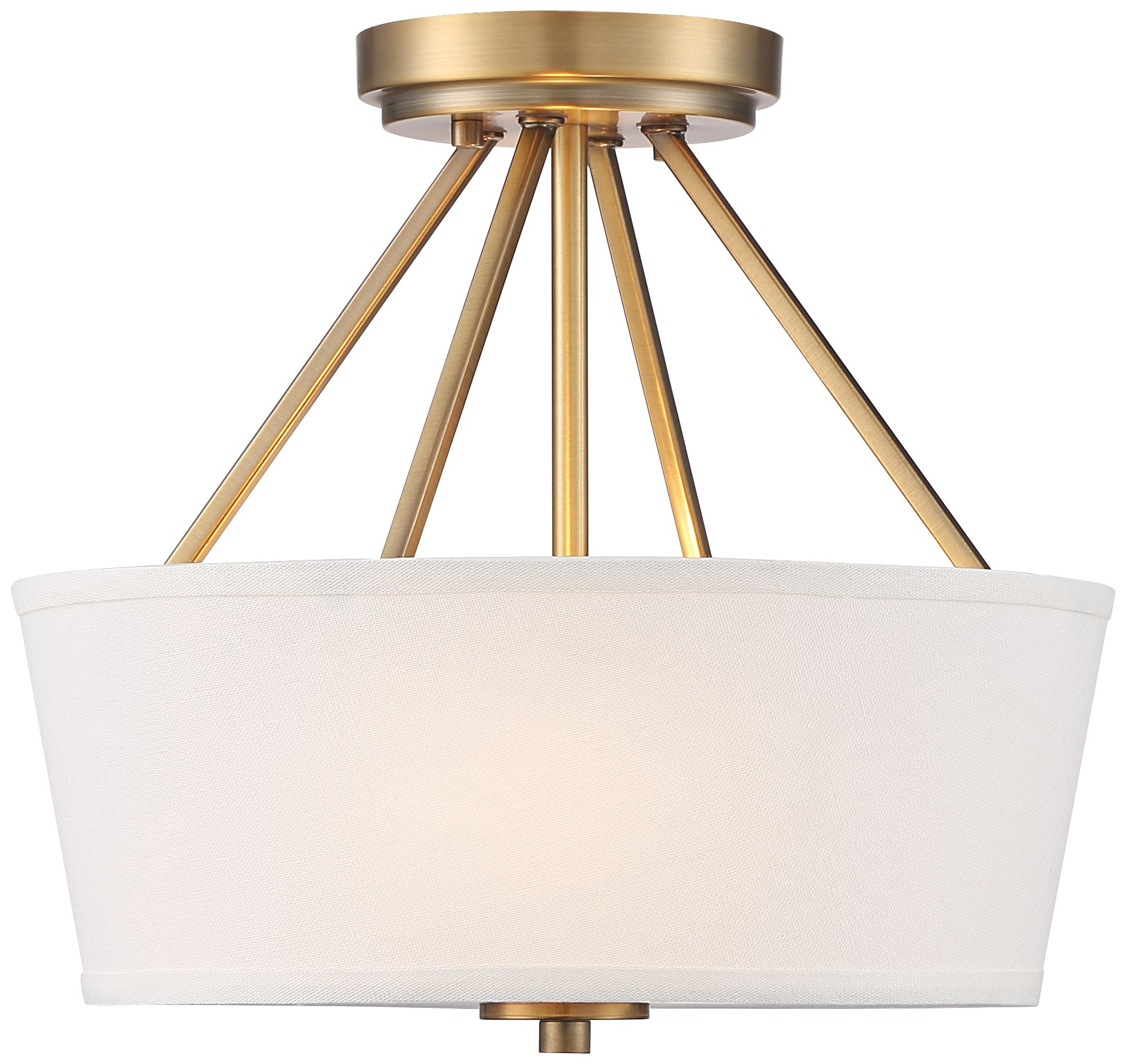 Stiffel 13" Wide Conner Warm Brass Drum Ceiling Light 86W72 Lamps Plus