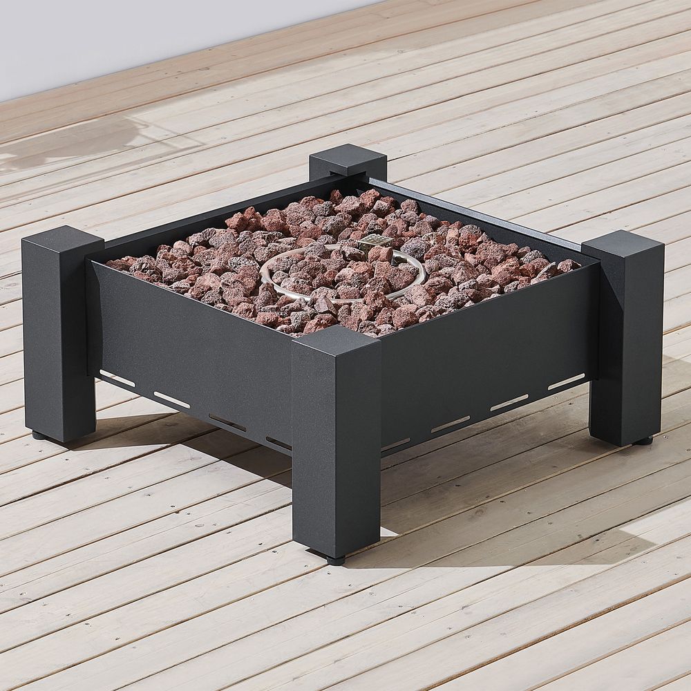 Paisley 30" Wide Dark Charcoal Square Outdoor Gas Fire Pit 86X00