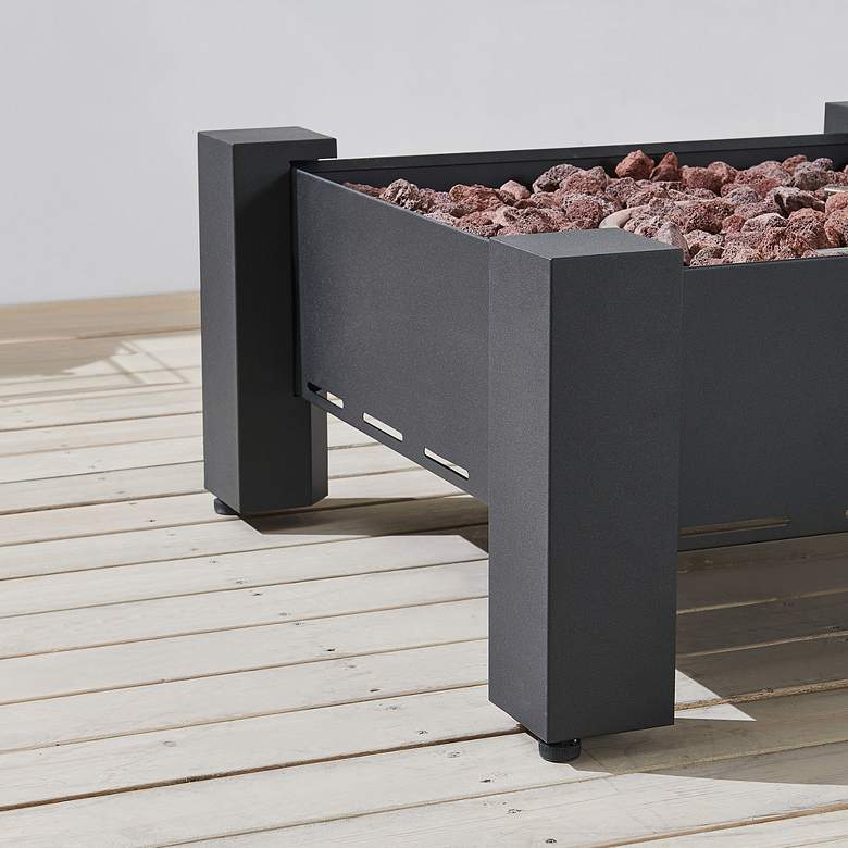 Paisley 30&quot; Wide Dark Charcoal Square Outdoor Gas Fire Pit more views