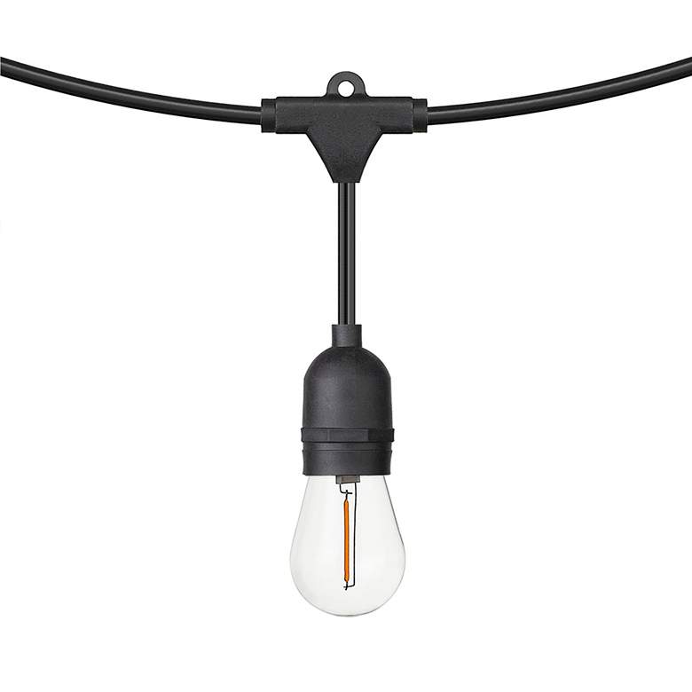 Image 3 24-Light 48&#39; Black S14 Outdoor LED String Light Set more views