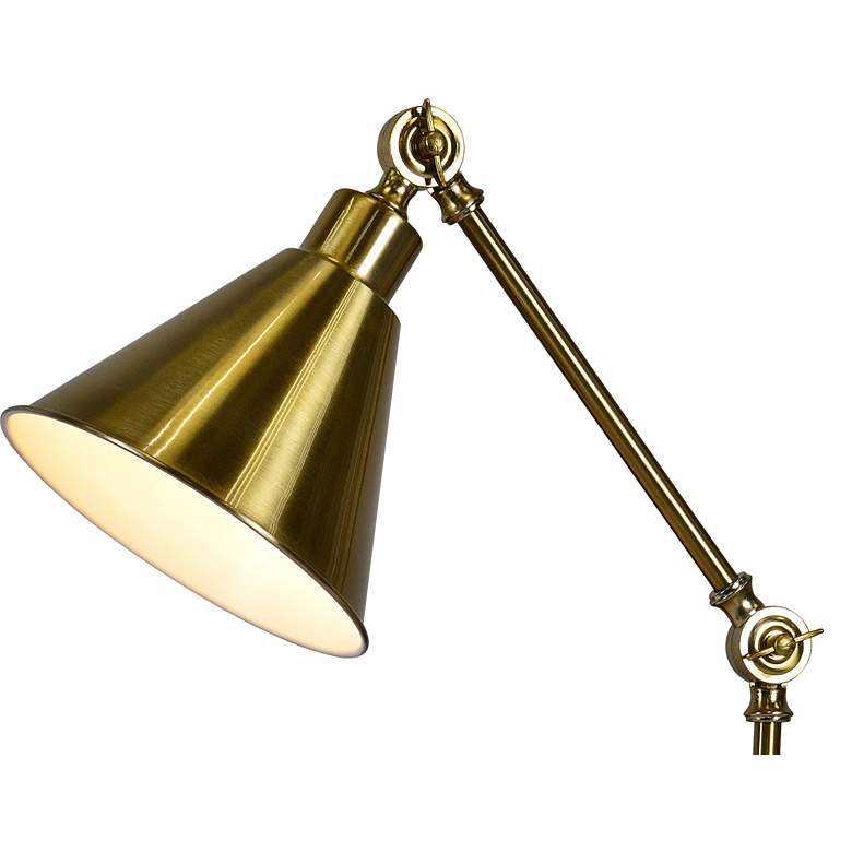 Image 2 Faith Antique Brass Adjustable Metal Desk Lamp more views