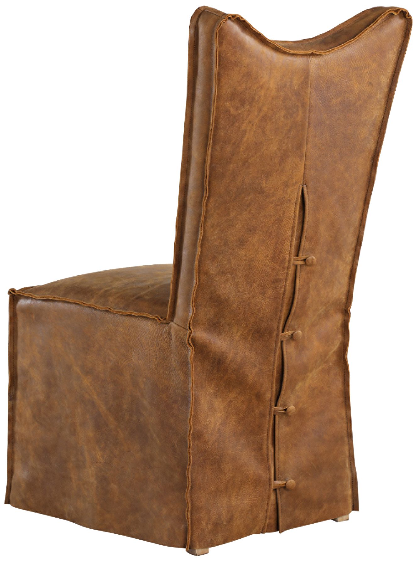 Delroy Cognac Leather Slipcover Dining Chairs Set of 2 87M52 Lamps