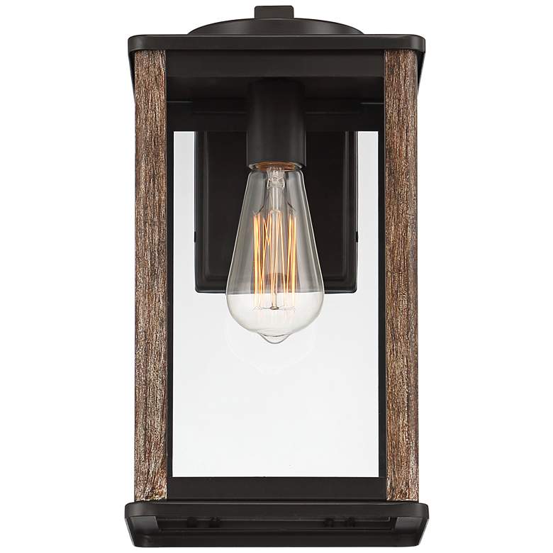 Wordsworth Field 14 1/4&quot; High Bronze and Woodgrain Outdoor Wall Light more views