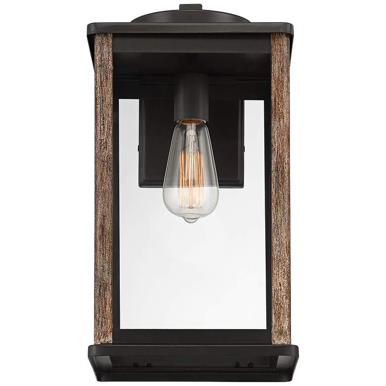 Wordsworth Field 17&quot; High Bronze and Wood Grain Outdoor Wall Light more views