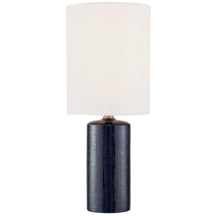 High Navy Blue Accent Table Lamps Set, Navy Blue End Table Lamps