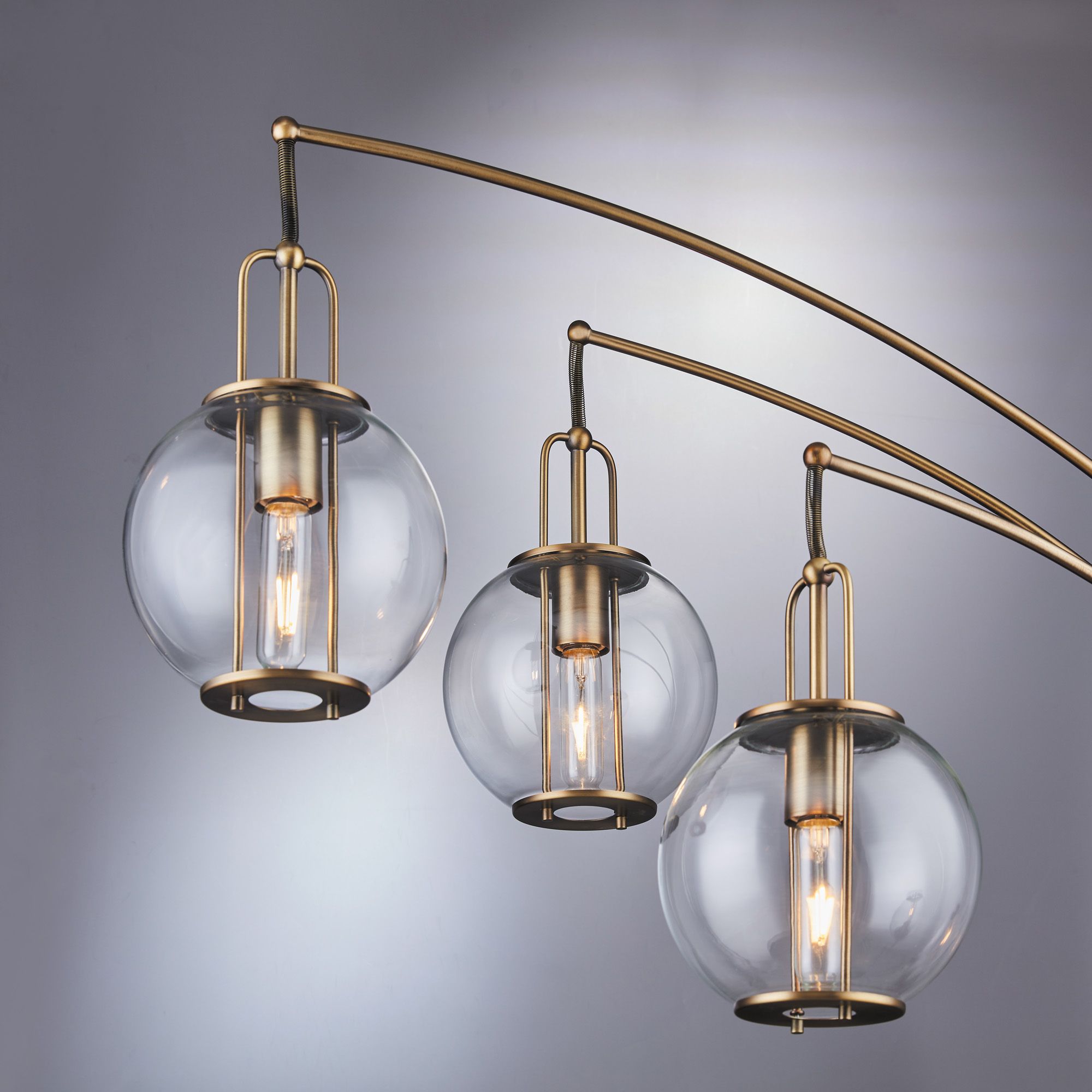 Lite Source Kaira Black and Gold 3-Light Arc Floor Lamp - #87W31