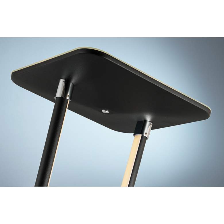 Russo Black LED Torchiere Floor Lamp with Night Light more views